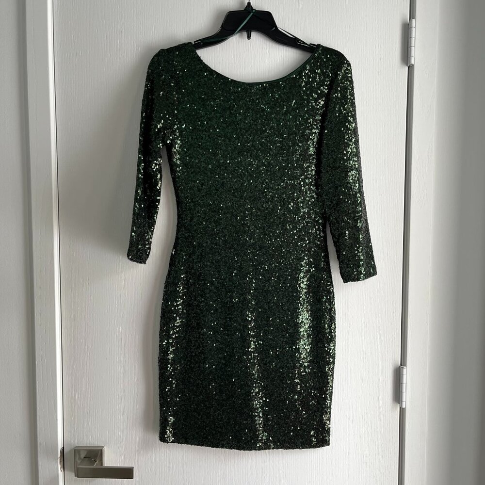 Dark Green Sequin Minidress, size small